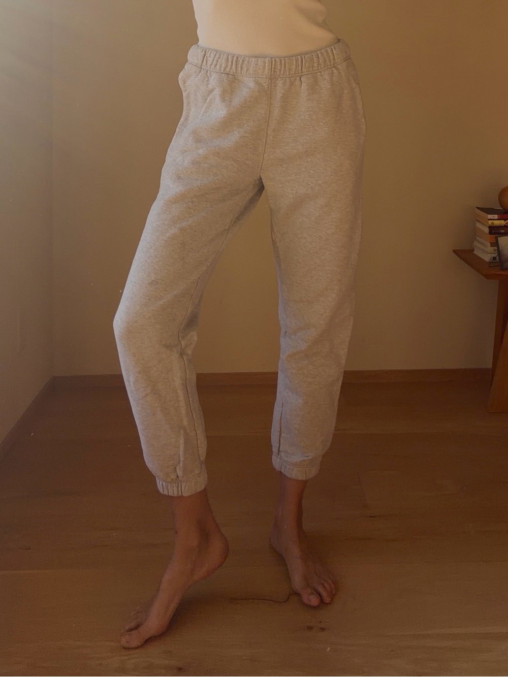Cozy Light Gray Jogger Sweatpants for Women Mate The Label
